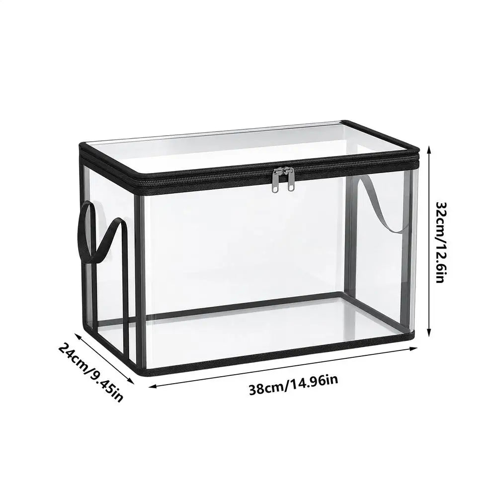Clear Stackable Storage Boxes Large Capacity Organizer Bins for Books Toys Clothes Snacks, Stackable Design Saves Space ﻿