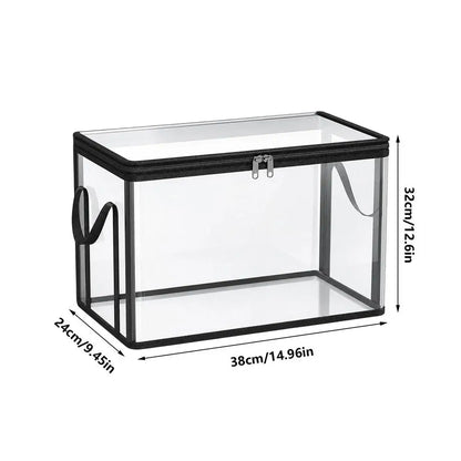 Clear Stackable Storage Boxes Large Capacity Organizer Bins for Books Toys Clothes Snacks, Stackable Design Saves Space ﻿