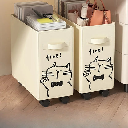 Workplace storage basket, desk-under storage rack with wheels, movable storage rack for dormitory floor