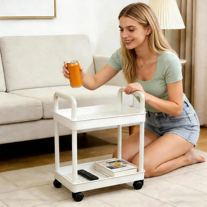 Storage Stand Kitchen Storage Rack 2 Tier With Wheels Space-saving Organizer For Home Athroom Pantry Laundry Dorm Workplace