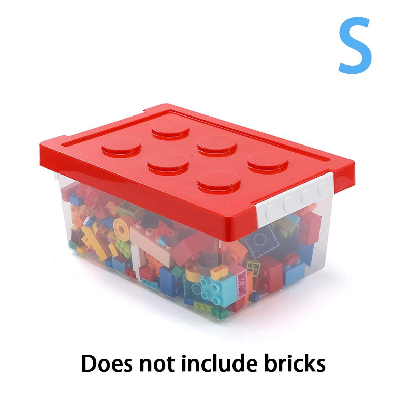 Kids Building Block Storage Box - Stackable Toys Organizer | Holds Books, Stationery, Sundries & Snacks