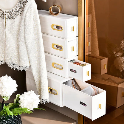 Household Wall Hanging Drawer Storage Box Bedroom Wardrobe Underwear Bra Socks Storage Artifact Save Space No Punching Required