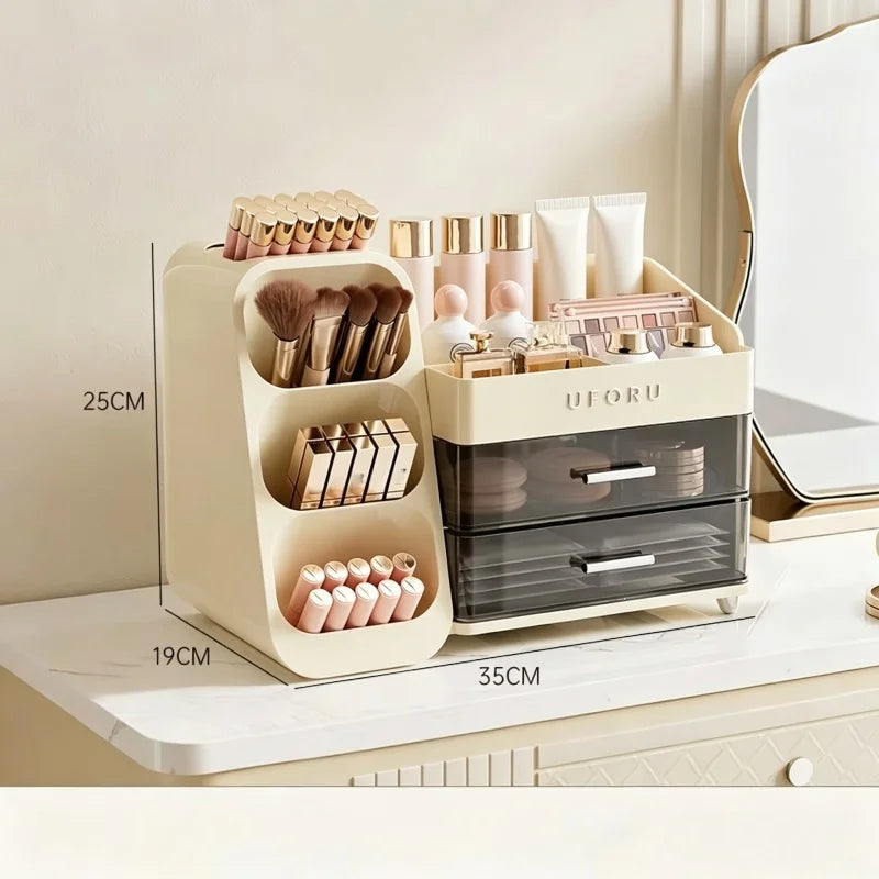 Boîte de rangement de cosmétiques, coiffeuse à domicile, rangement haut de gamme, grande et multifonctionnelle, compartimentée, pratique, nouvelle arrivée.