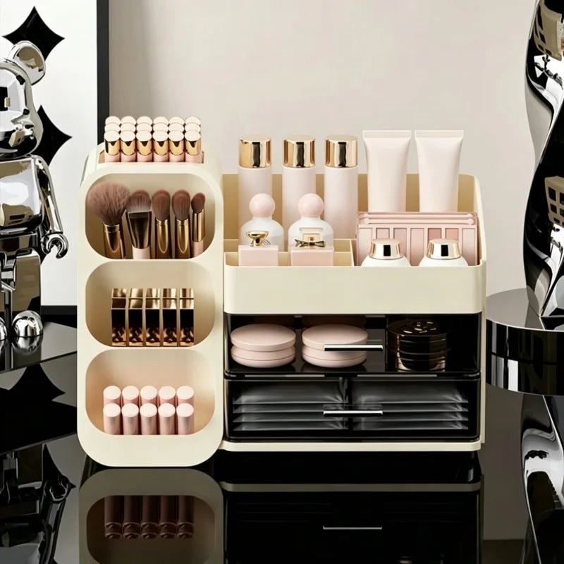Boîte de rangement de cosmétiques, coiffeuse à domicile, rangement haut de gamme, grande et multifonctionnelle, compartimentée, pratique, nouvelle arrivée.