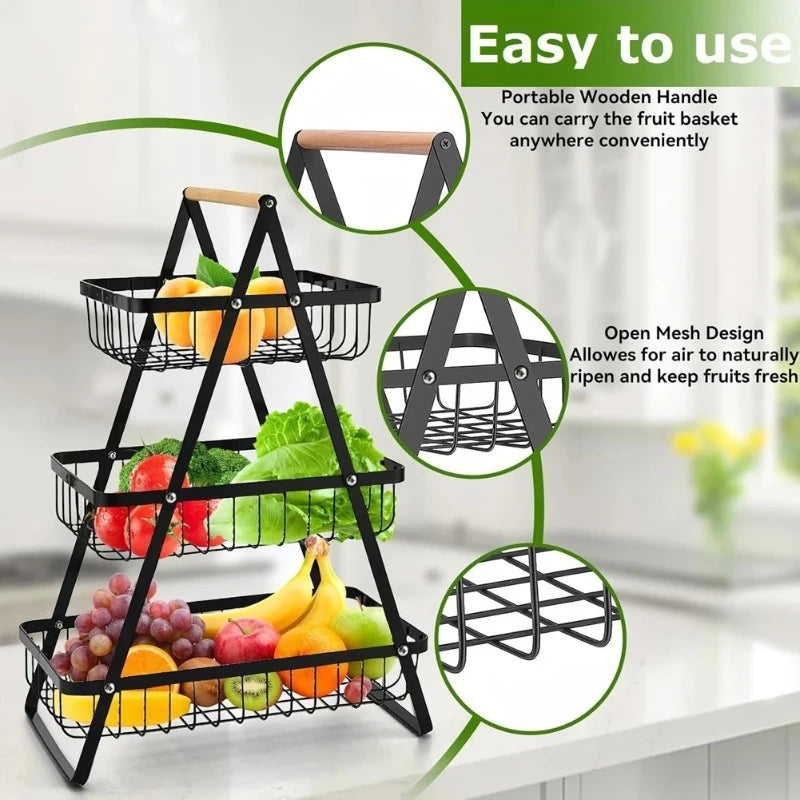 Panier de rangement multifonctionnel, étagère de bureau, support de rangement pour snacks et fruits, étagère de rangement pour condiments de cuisine et vaisselle