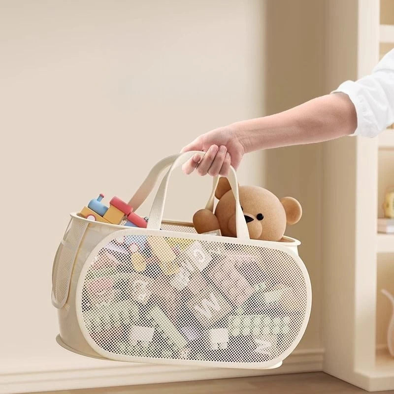 Portable Large Capacity Storage Bin - Multifunctional Toy Organizer for Plush Dolls, Household Laundry Hamper