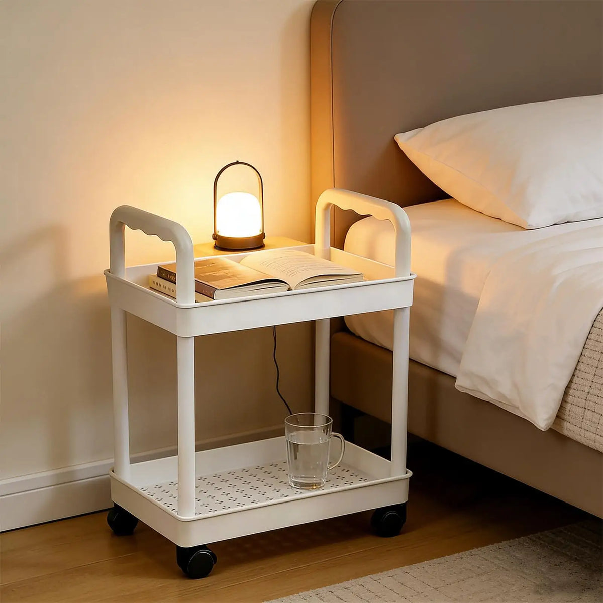 Storage Stand Kitchen Storage Rack 2 Tier With Wheels Space-saving Organizer For Home Athroom Pantry Laundry Dorm Workplace