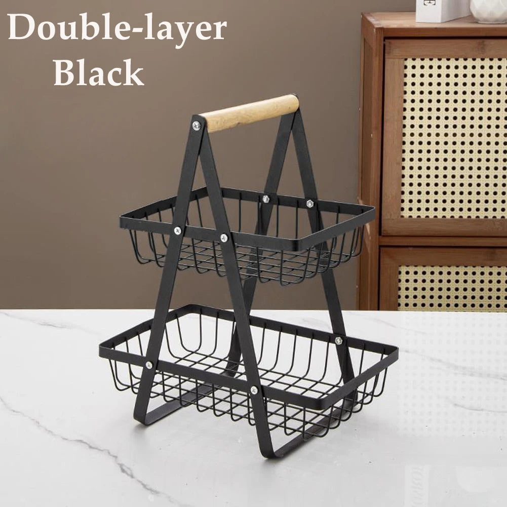 Panier de rangement multifonctionnel, étagère de bureau, support de rangement pour snacks et fruits, étagère de rangement pour condiments de cuisine et vaisselle