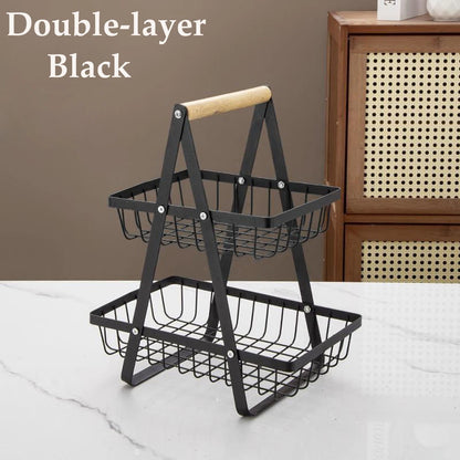 Multi Functional Storage Basket, Desktop Shelf, Snack and Fruit Storage Stand, Kitchen Seasoning and Tableware Storage Rack