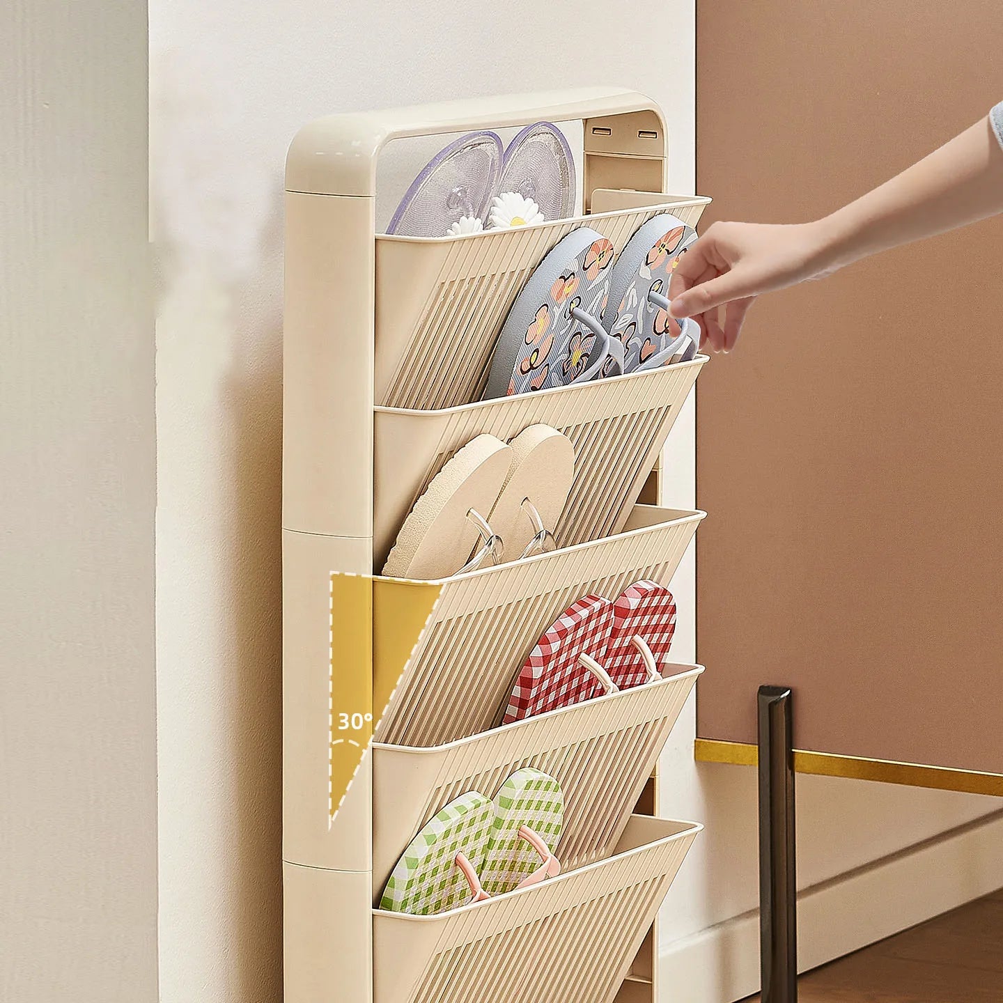 Étagère de rangement à chaussures, meuble de rangement multifonctionnel peu encombrant, convient pour le salon, la chambre, peut aussi servir de bibliothèque.