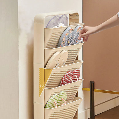 Shoe storage rack, space-saving multifunctional storage rack, suitable for living room, bedroom, also functions as a bookshelf.