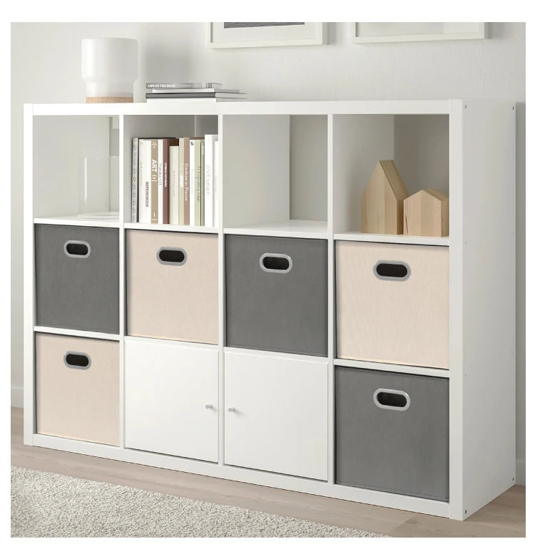Boîte de rangement carrée en grille, empilable, pour maison ou dortoir, casier à livres, organisateur de jouets et d'articles divers