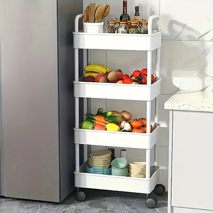 Open Shelf Storage Cart Multifunctional Organizer Rack Book Display Unit Home Decor Kitchen Bedroom Living Room Snack Organizer