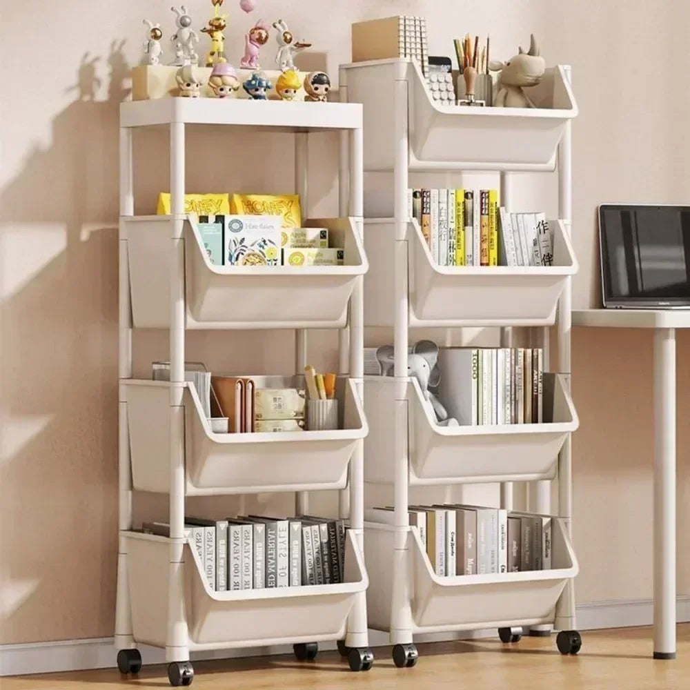 Étagère de Rangement Mobile] Étagère de Rangement Mobile en Plastique avec Roues - Étagère Pratique pour Salon, Chambre à Coucher, Dortoir Amagi