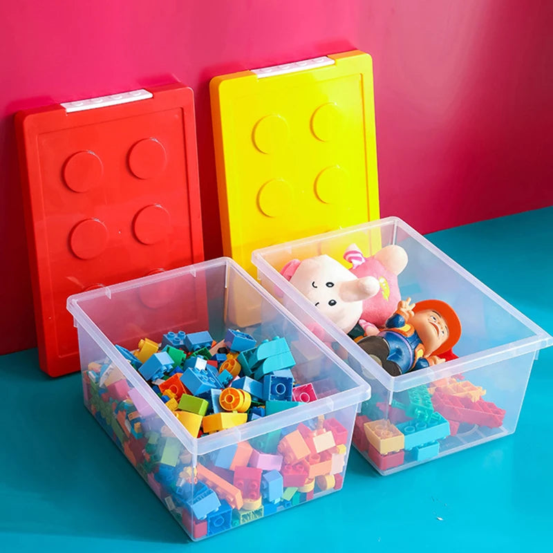 Kids Building Block Storage Box - Stackable Toys Organizer | Holds Books, Stationery, Sundries & Snacks