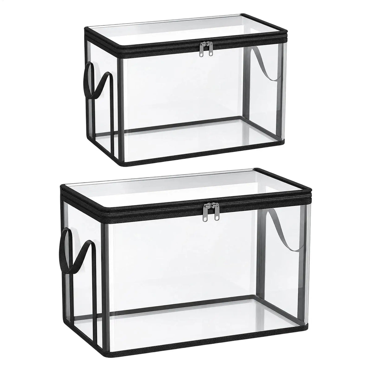 Clear Stackable Storage Boxes Large Capacity Organizer Bins for Books Toys Clothes Snacks, Stackable Design Saves Space ﻿