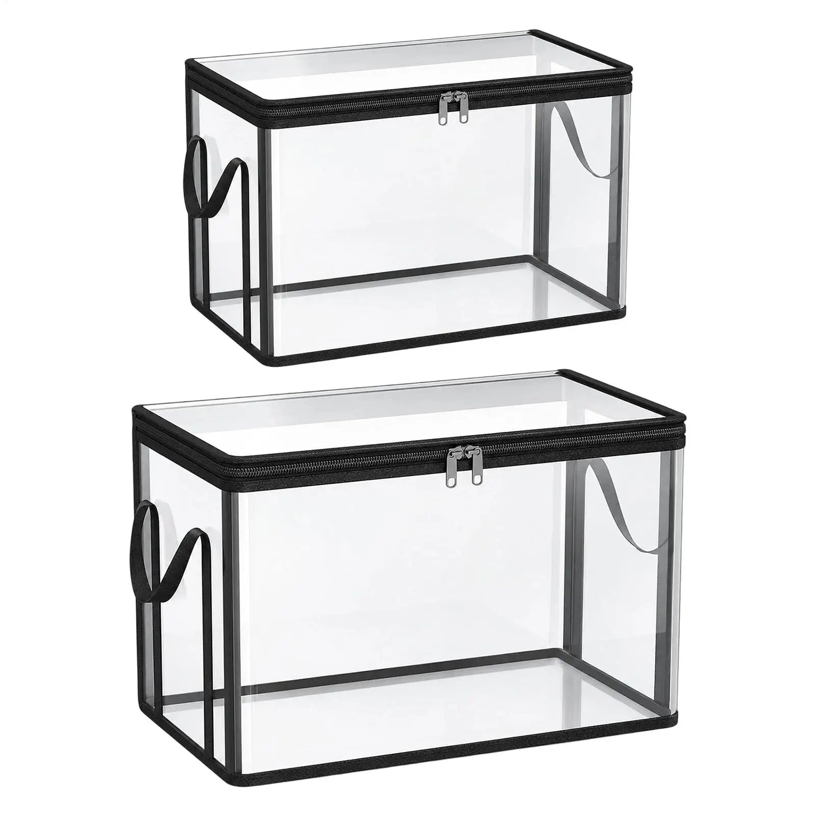 Boîtes de rangement transparentes empilables Grande capacité Bacs de rangement pour livres jouets vêtements collations, Conception empilable pour un gain de place