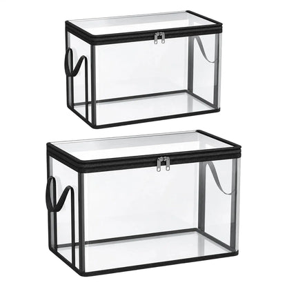Clear Stackable Storage Boxes Large Capacity Organizer Bins for Books Toys Clothes Snacks, Stackable Design Saves Space ﻿