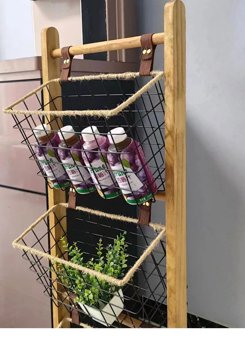 Home Floor Simple Storage Rack Household Living Room Kitchen Multi-functional Storage Shelves Metal Storage Shelves Snack Toys