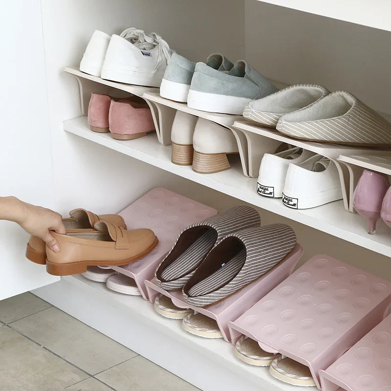 Storage Shoe Rack,Double-Layer Shoe Rack Cabinet, Dormitory Artifact Shoe Cabinet,Organizing Placing Shoes Slippers Storage Rack