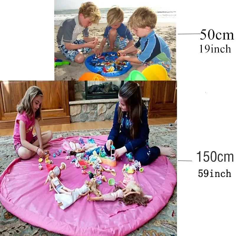 Kids' Toys Storage Bag - Portable Play Mat for Building Blocks, Multifunctional Organizer with Carry Handle, Christmas Gift