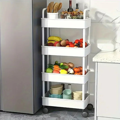 Open Shelf Storage Cart Multifunctional Organizer Rack Book Display Unit Home Decor Kitchen Bedroom Living Room Snack Organizer
