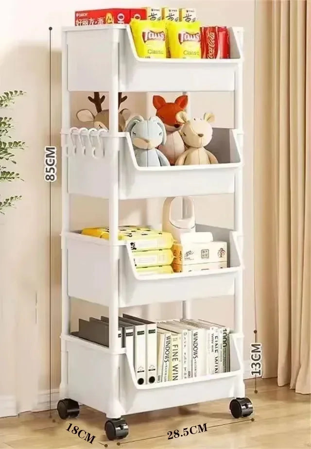 Étagère de Rangement Mobile] Étagère de Rangement Mobile en Plastique avec Roues - Étagère Pratique pour Salon, Chambre à Coucher, Dortoir Amagi