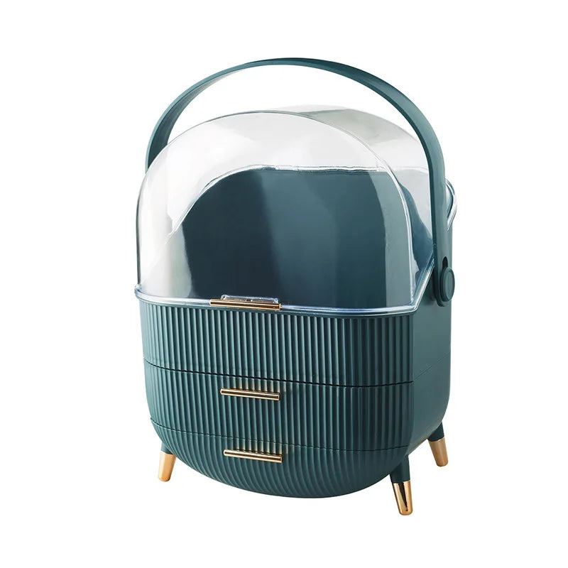 Boîte de rangement pour cosmétiques, grande capacité, étanche à la poussière, pour salle de bain, bijoux, maquillage, produits de soin à domicile, tiroir de rangement pour maquillage