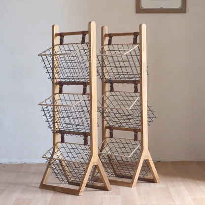 Home Floor Simple Storage Rack Household Living Room Kitchen Multi-functional Storage Shelves Metal Storage Shelves Snack Toys