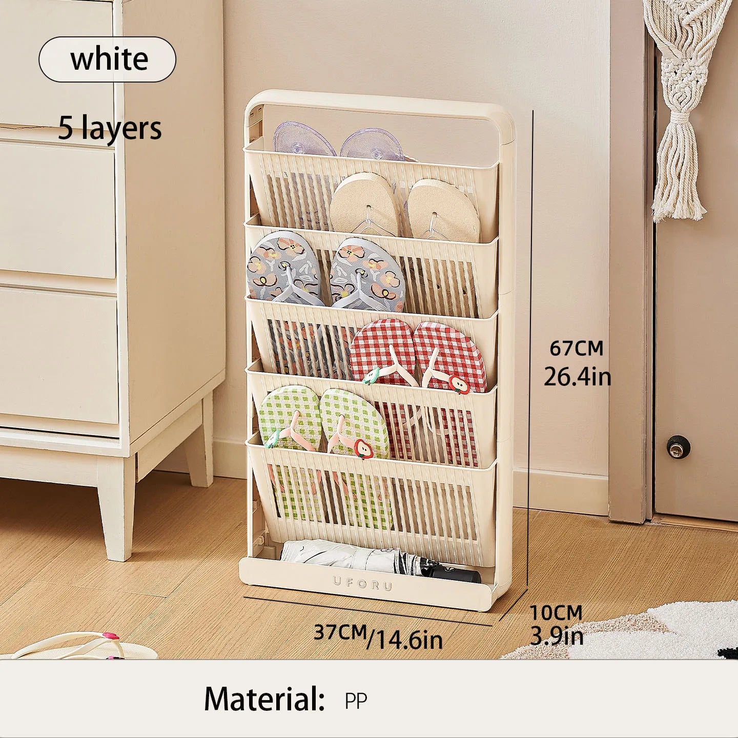 Shoe storage rack, space-saving multifunctional storage rack, suitable for living room, bedroom, also functions as a bookshelf.