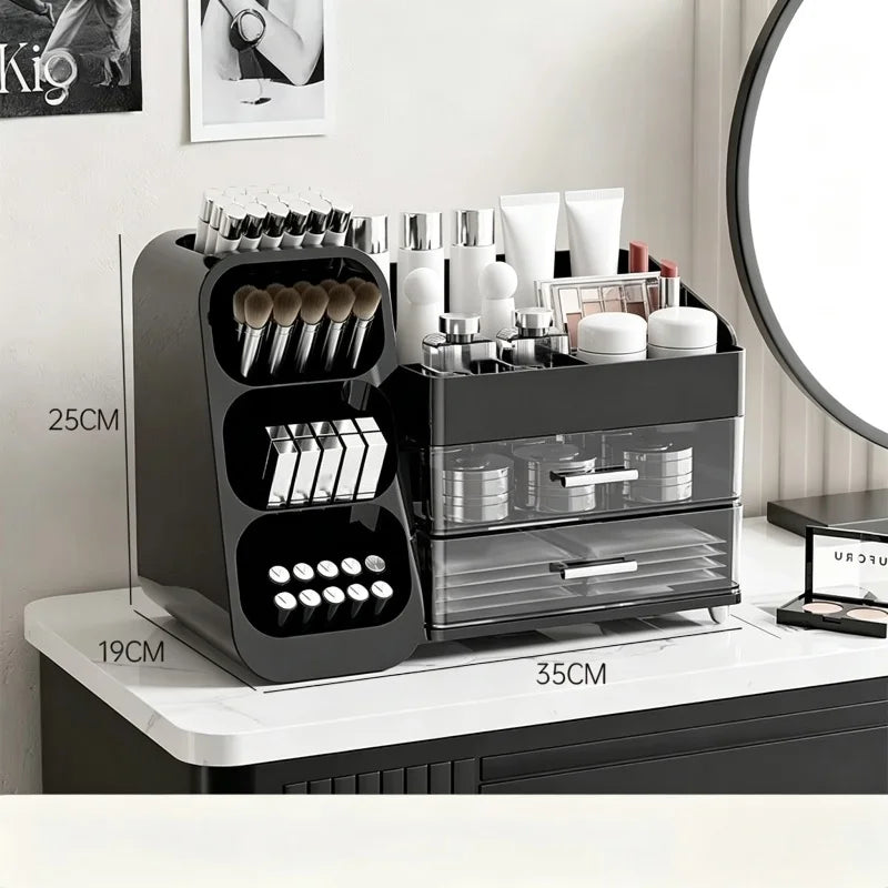 Boîte de rangement de cosmétiques, coiffeuse à domicile, rangement haut de gamme, grande et multifonctionnelle, compartimentée, pratique, nouvelle arrivée.