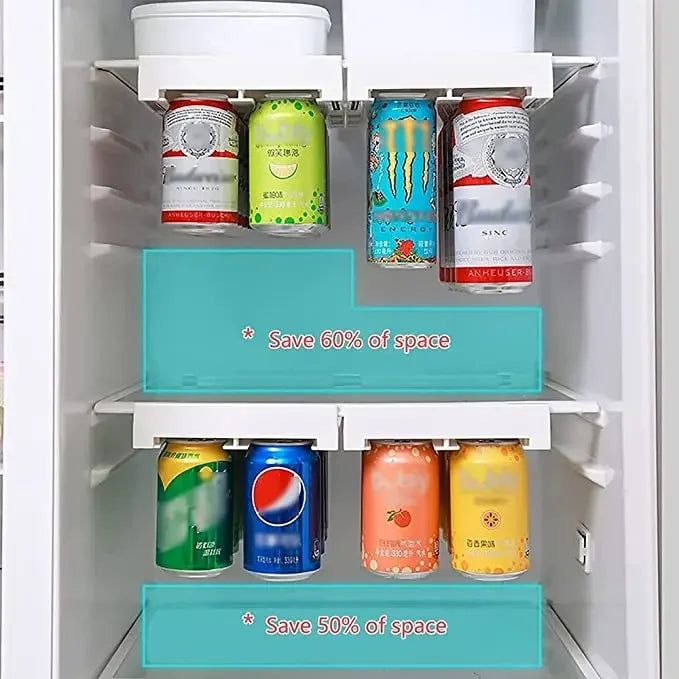 Organisateur de boîte de rangement pour réfrigérateur, organisateur peu encombrant pour canettes, boîte de finition pour canettes de boisson, quatre étuis de rangement pour réfrigérateur et cuisine