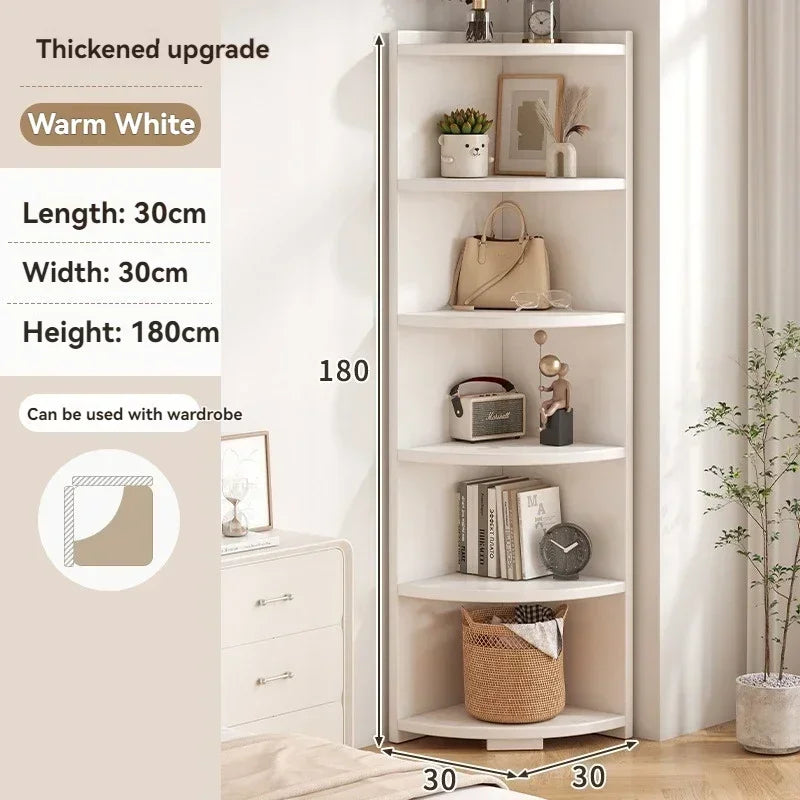 Meuble de rangement d'angle à usage domestique, meuble simple pour entrée, porte-manteau, vitrine murale d'angle, bibliothèque sur pied, chambre à coucher