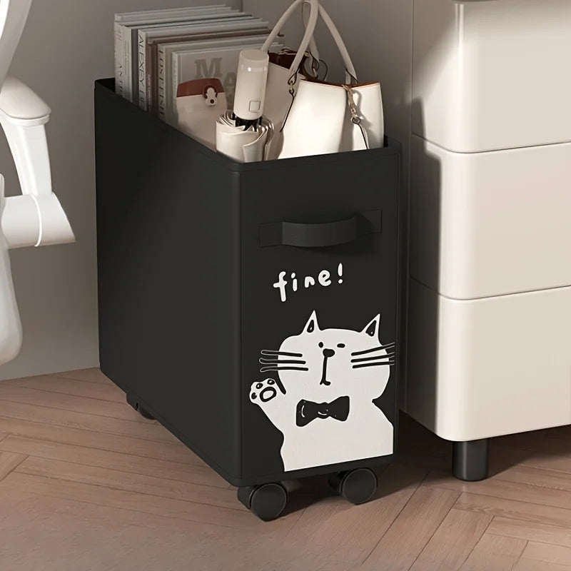 Workplace storage basket, desk-under storage rack with wheels, movable storage rack for dormitory floor