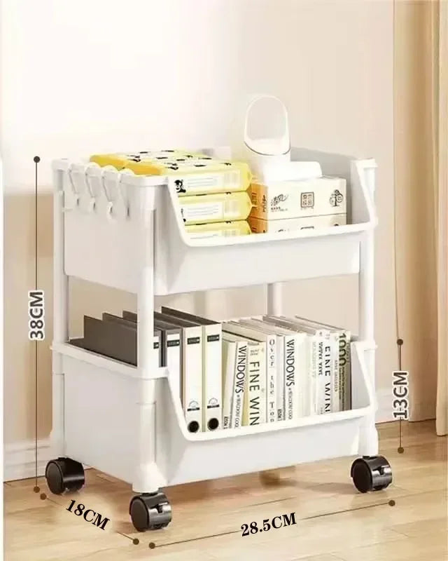 Étagère de Rangement Mobile] Étagère de Rangement Mobile en Plastique avec Roues - Étagère Pratique pour Salon, Chambre à Coucher, Dortoir Amagi
